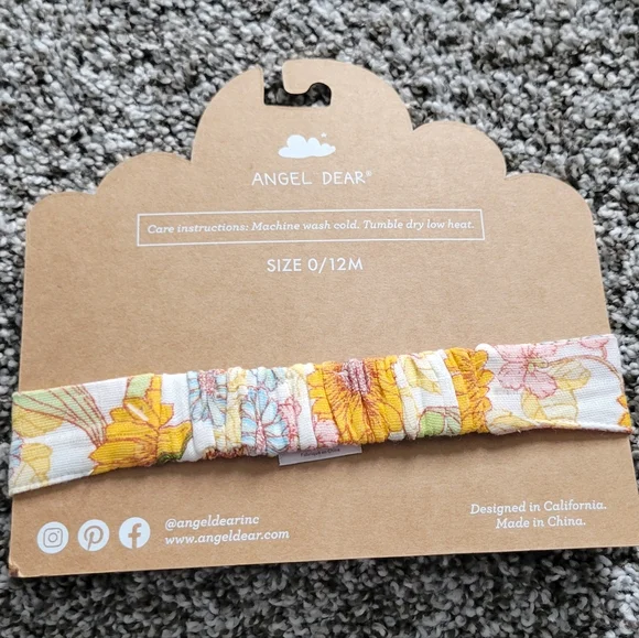 NWT - Angel Dear Sunflower Smocked Ruffle Dress, Leggings, and Headband - 6-12M - Picture 10 of 11